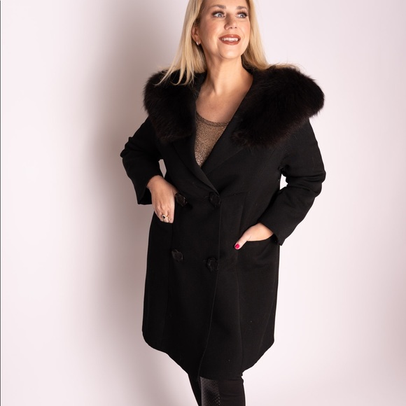 1960’s vtg coat w fox fur L - Picture 8 of 9